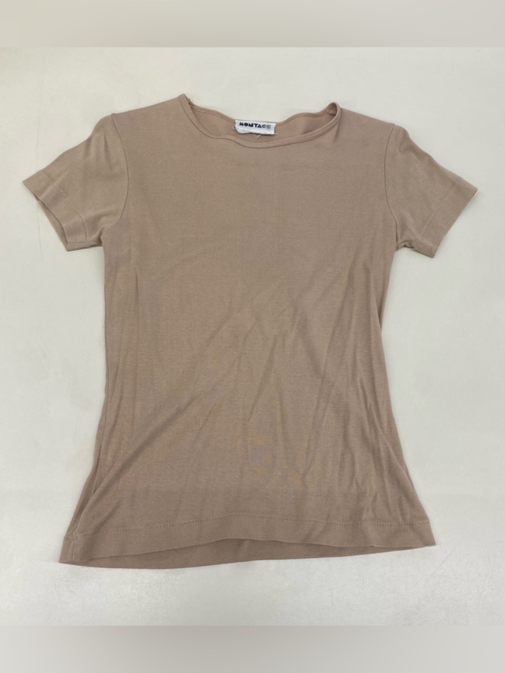 Beige Crewneck Tee - Women's Short Sleeve Top